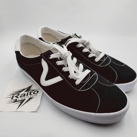 Mens Size 6.5 Vans Skate Shoes Sport Low Top Athletic Lace Up Black White 508357